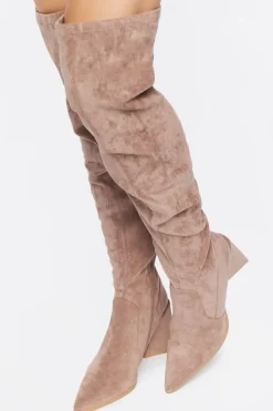 Faux Suede Over-The-Knee Boots