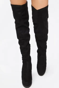 Faux Suede Over-The-Knee Boots