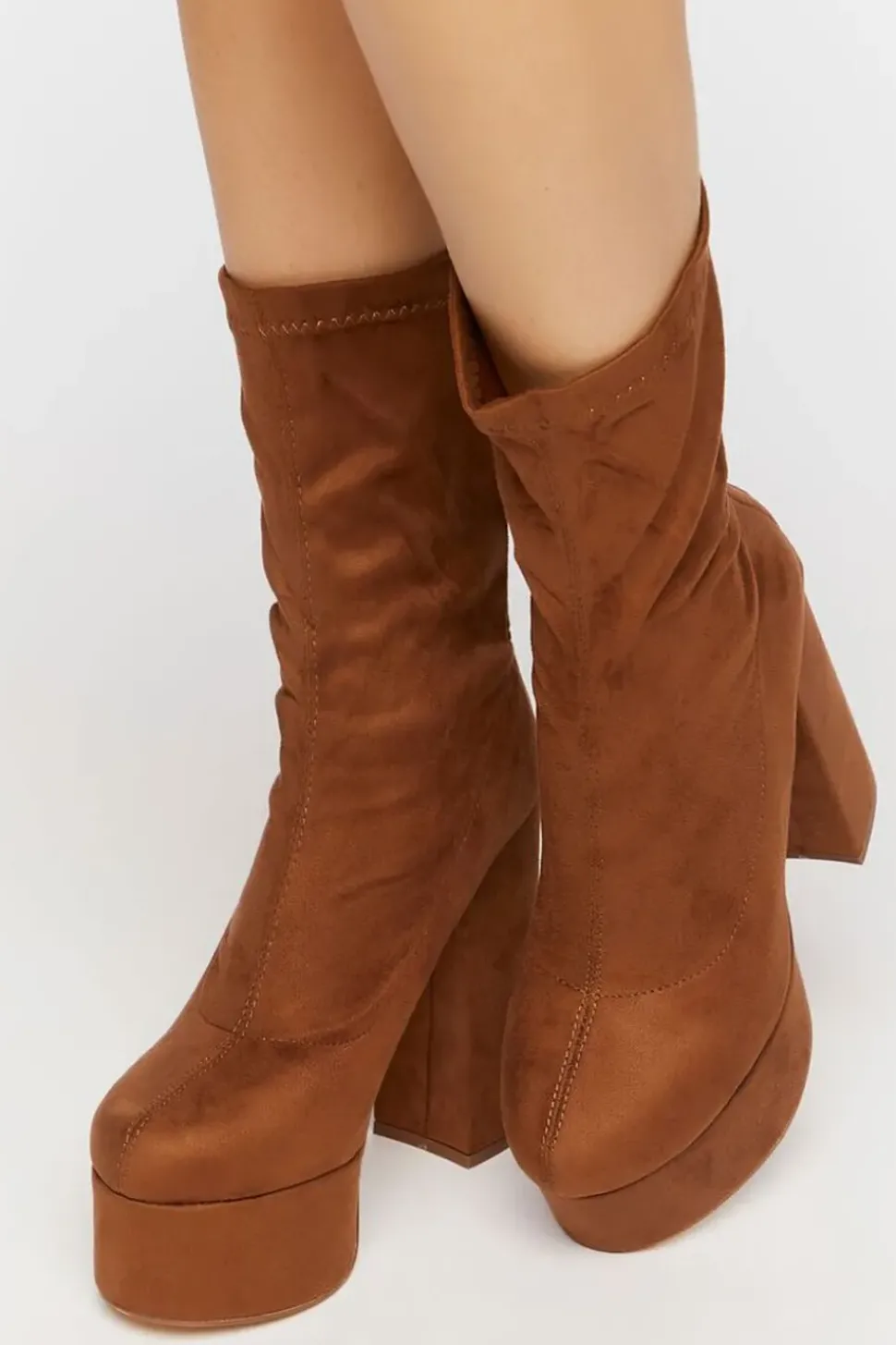Faux Suede Platform Booties