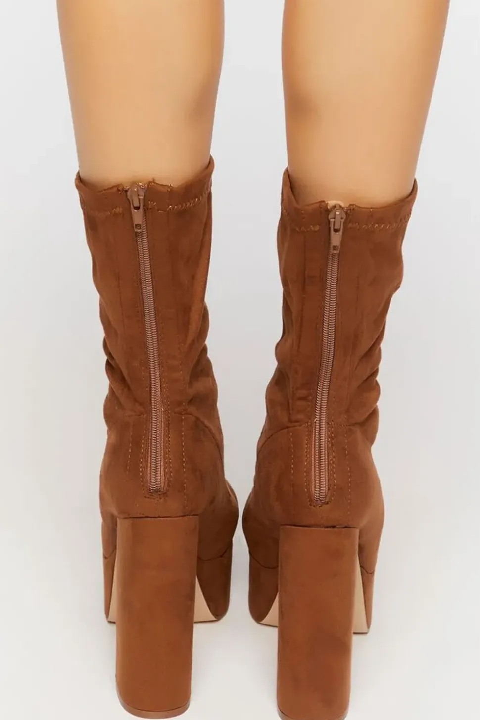 Faux Suede Platform Booties