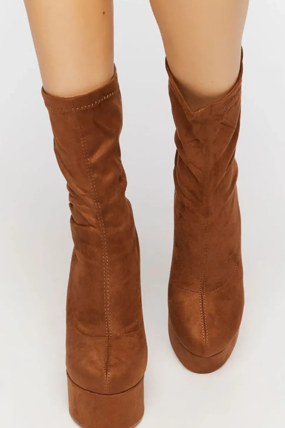 Faux Suede Platform Booties