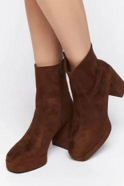 Faux Suede Platform Booties