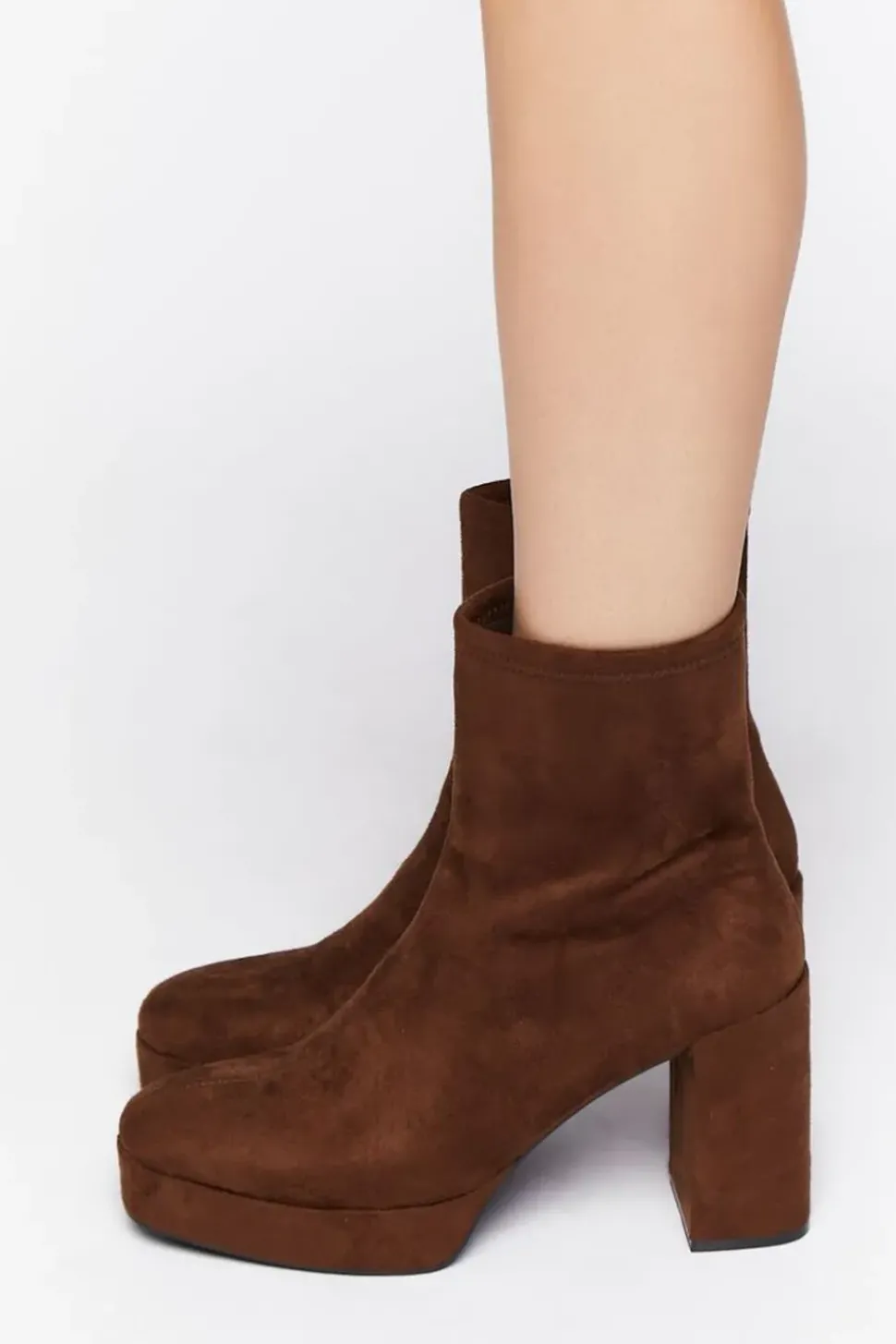 Faux Suede Platform Booties