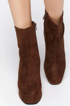 Faux Suede Platform Booties