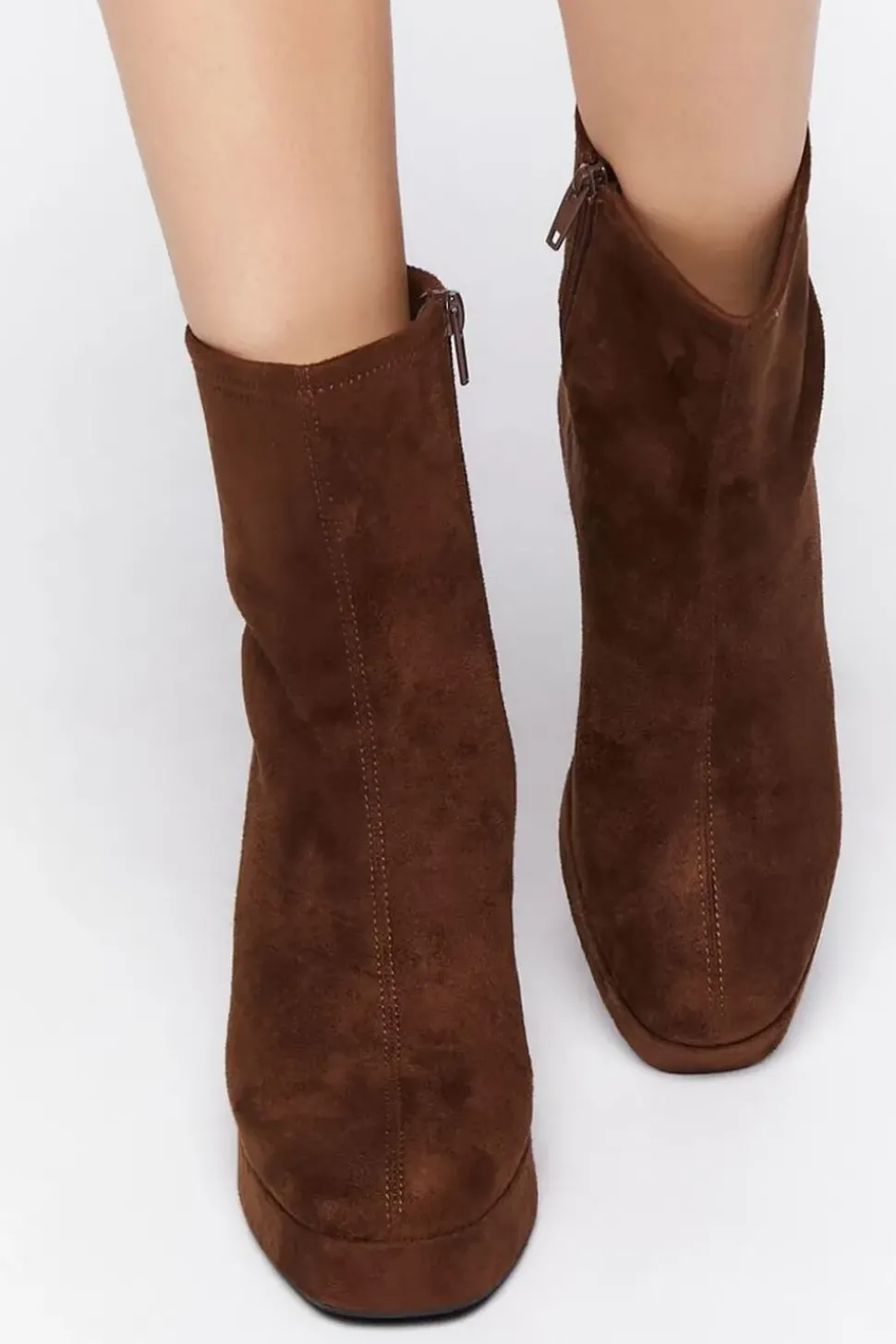 Faux Suede Platform Booties