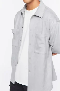 Faux Suede Pocket Shirt