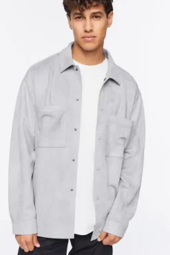 Faux Suede Pocket Shirt