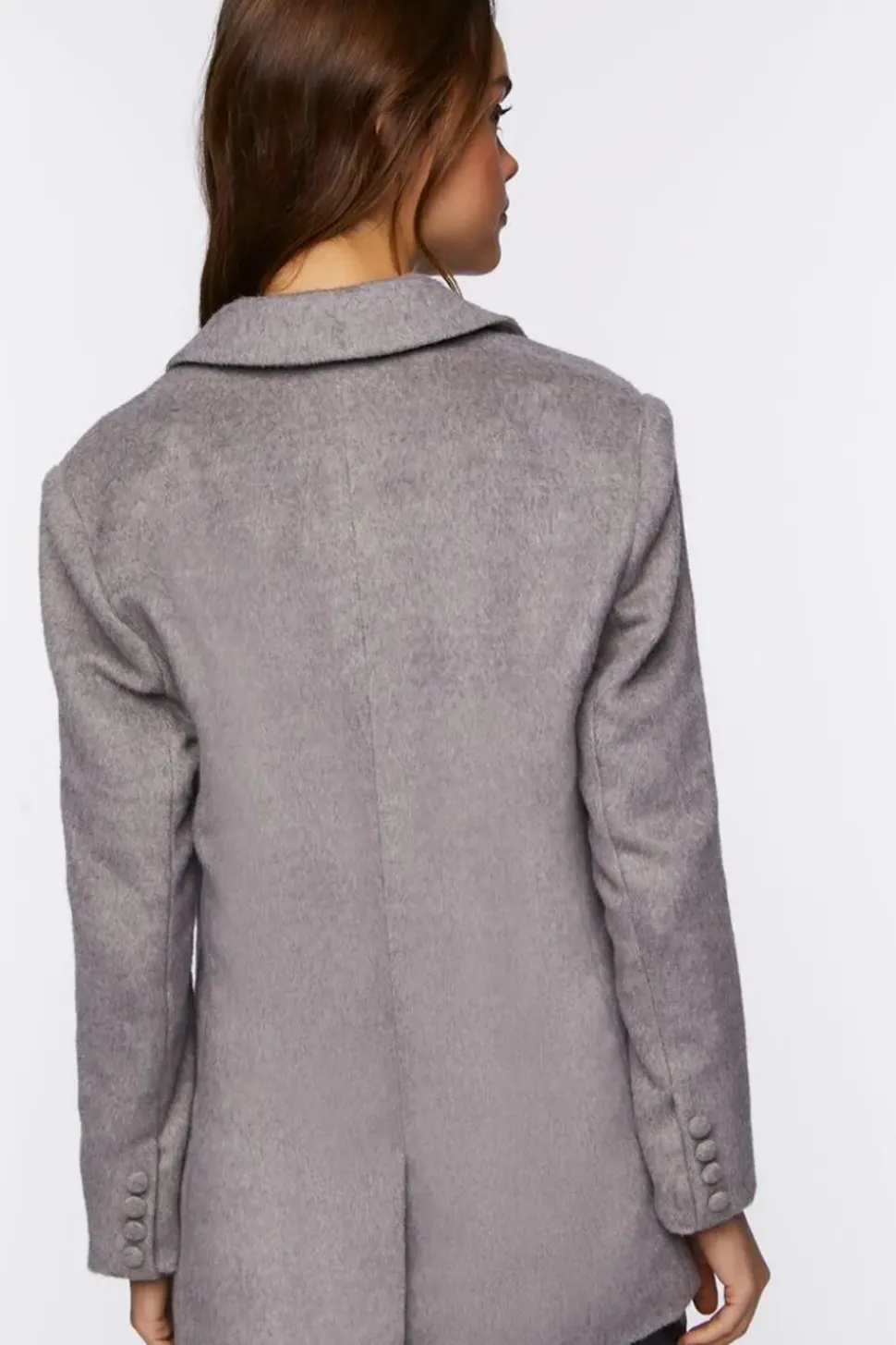 Faux Wool Double-Breasted Blazer
