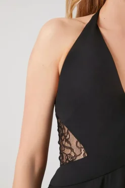 Fit & Flare Halter Mini Dress