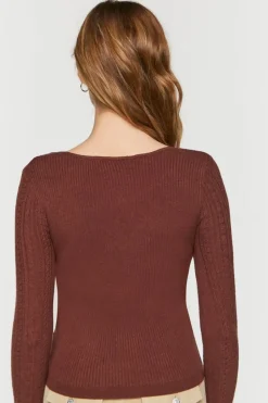 Fitted Cable Knit Sweater