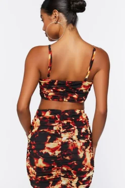 Flame Print Cropped Cami & Mini Skirt Set