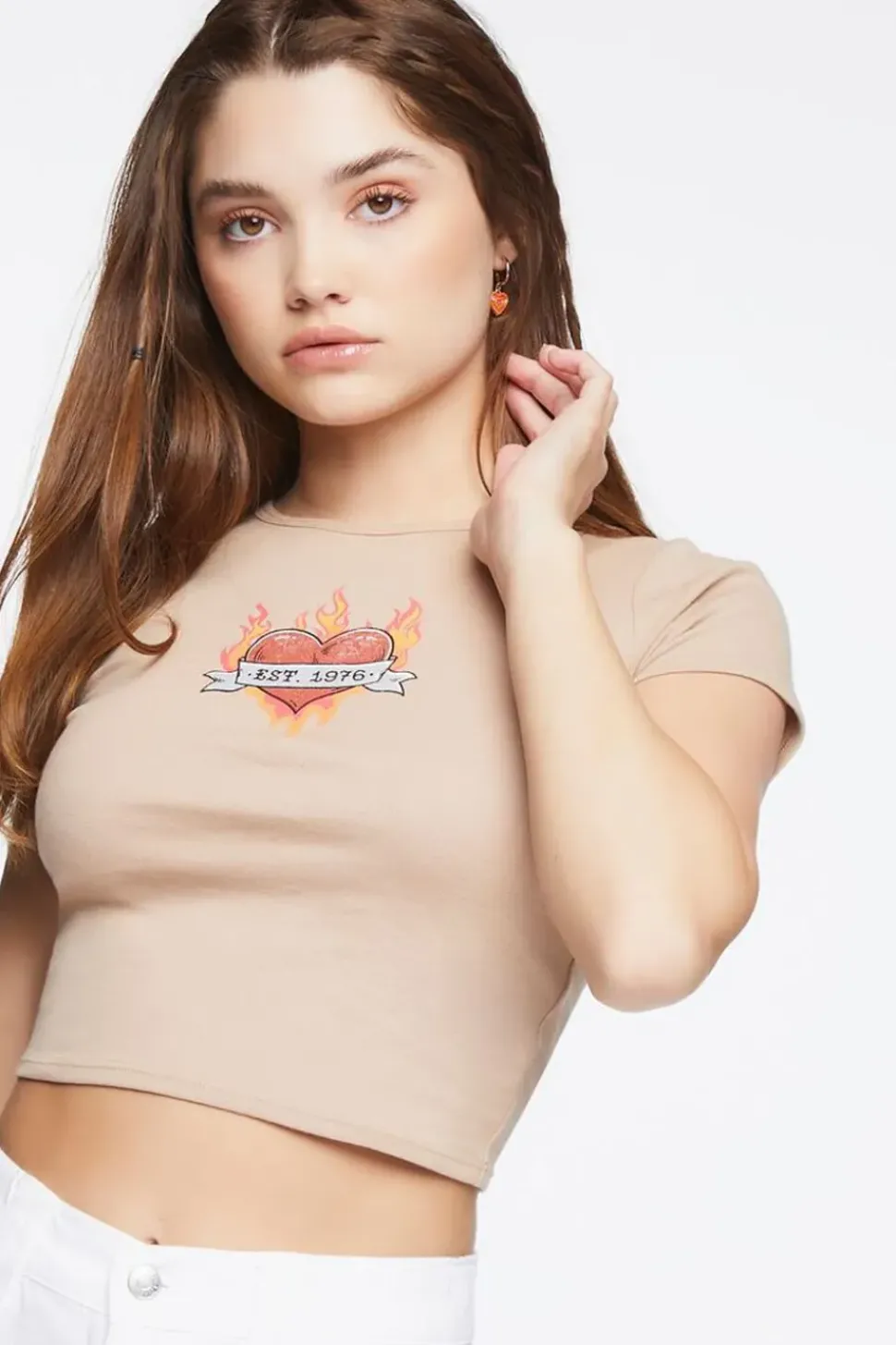 Flaming Heart Graphic Baby Tee