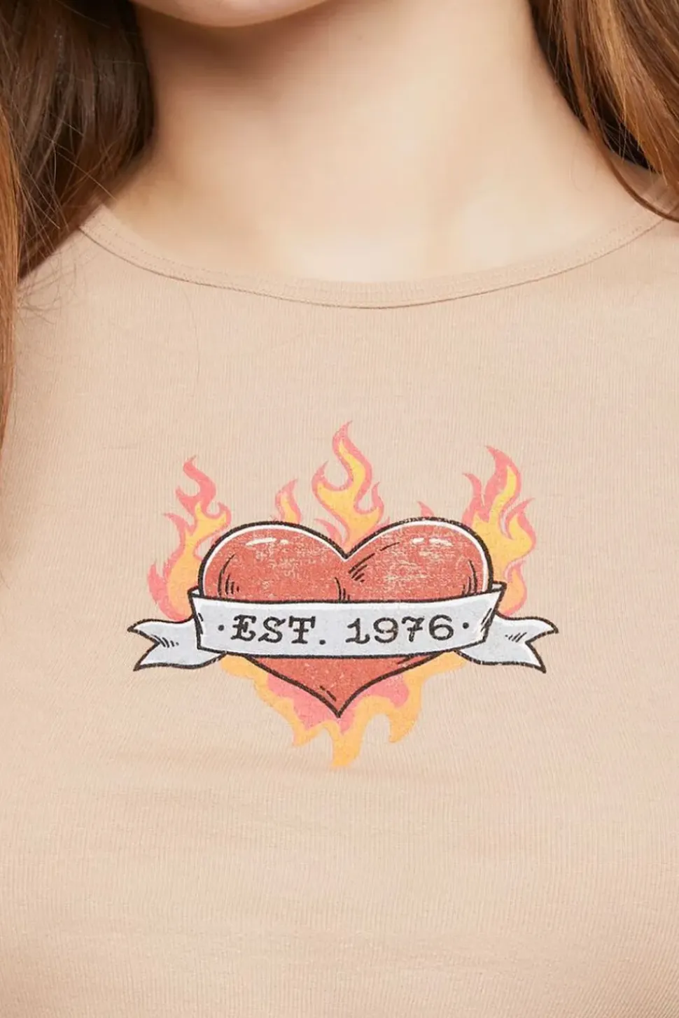 Flaming Heart Graphic Baby Tee