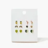 Flamingo & Leaf Charm Stud Earrings