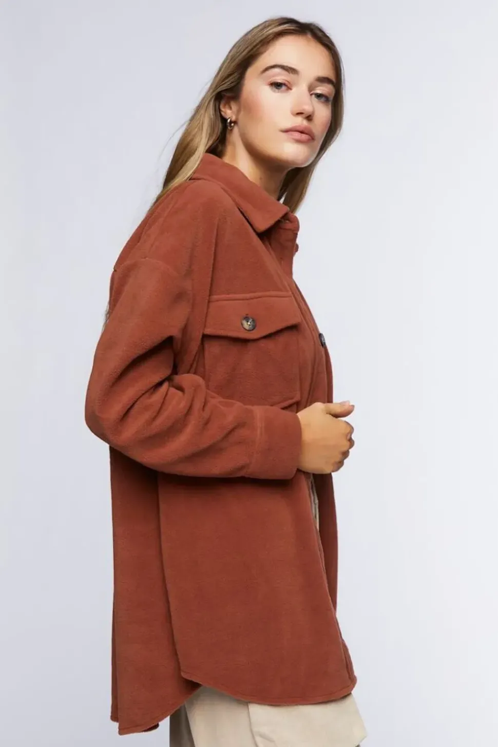 Fleece Button-Front Shacket