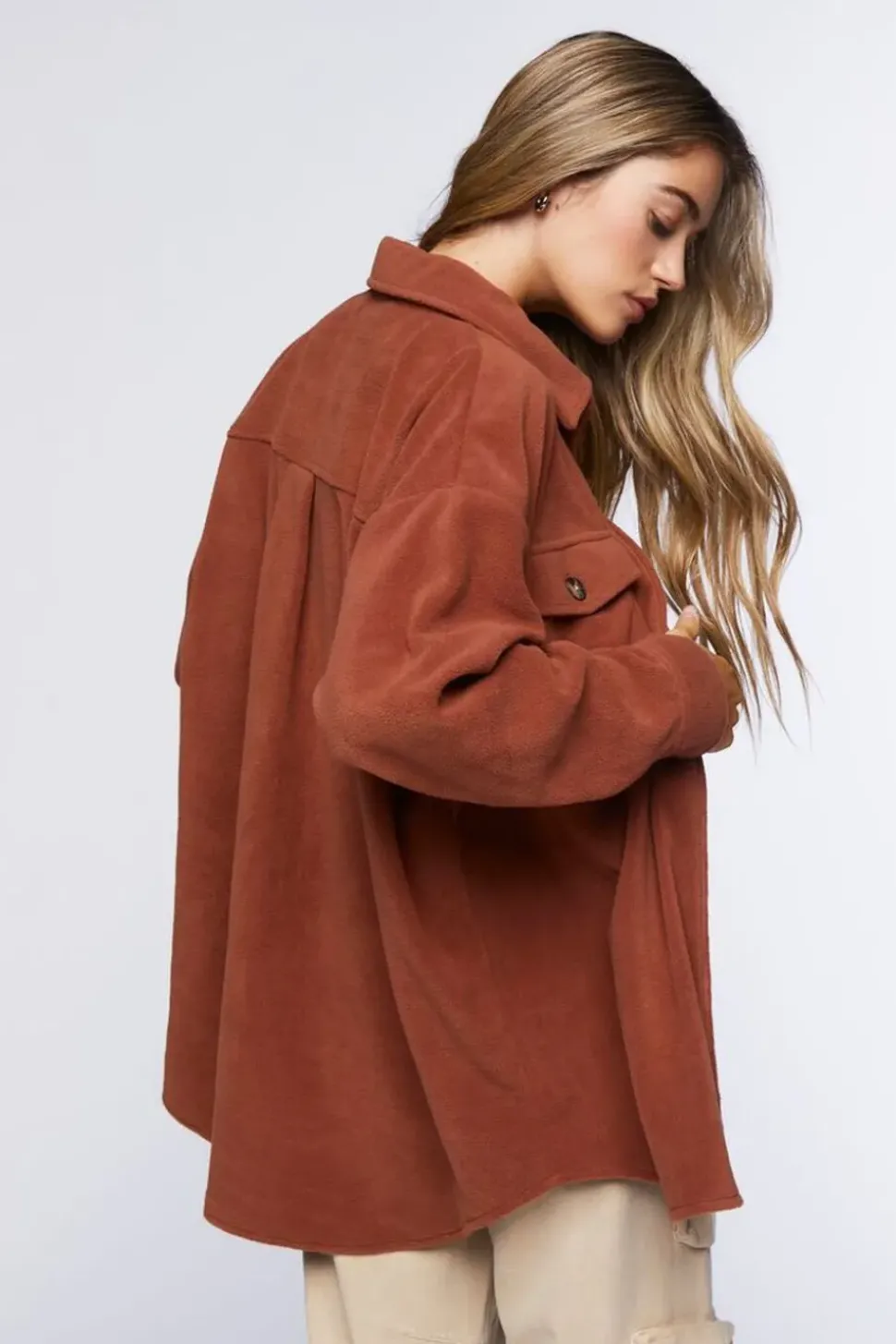 Fleece Button-Front Shacket