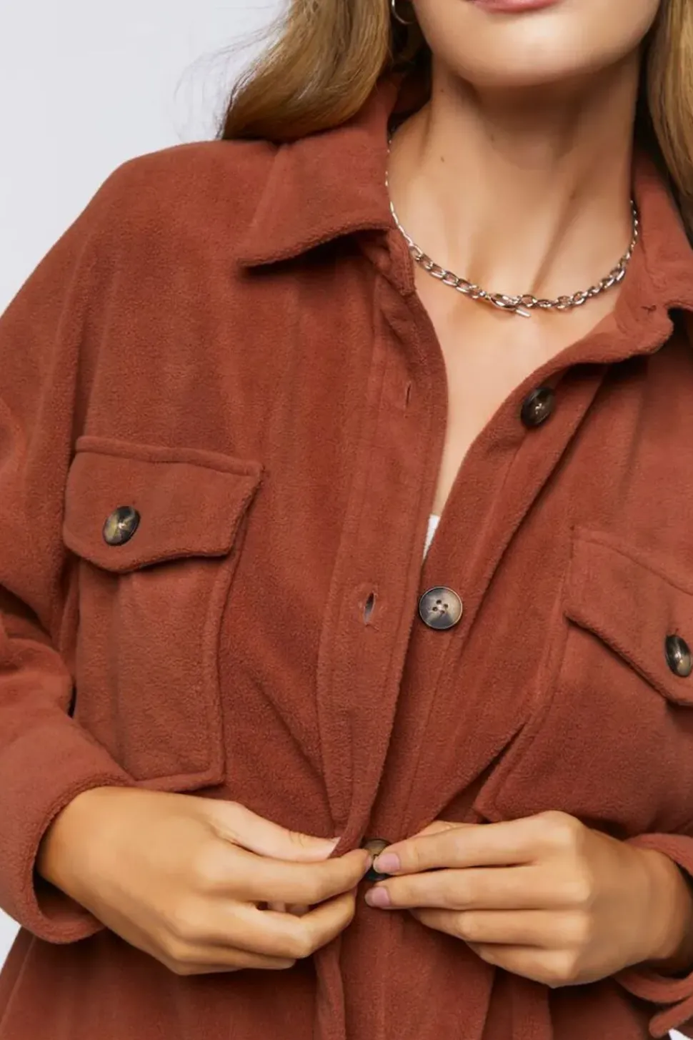 Fleece Button-Front Shacket