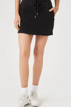 Fleece Drawstring Mini Skirt