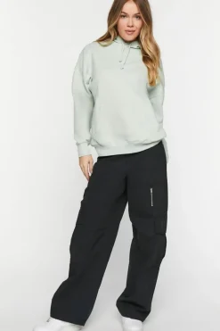 Fleece Knotted Drawstring Hoodie