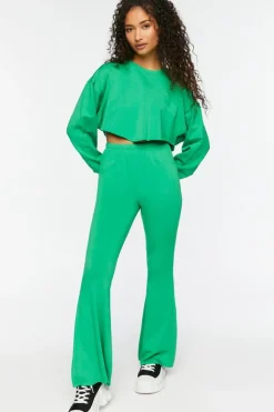 Fleece Raw-Cut Flare Sweatpants