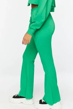 Fleece Raw-Cut Flare Sweatpants