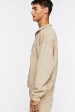 Flocked Still Going Graphic Half-Zip Pullover