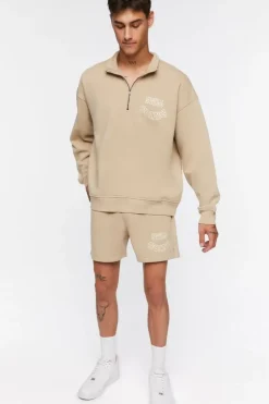 Flocked Still Going Graphic Half-Zip Pullover