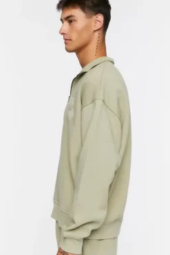 Flocked Still Going Graphic Half-Zip Pullover