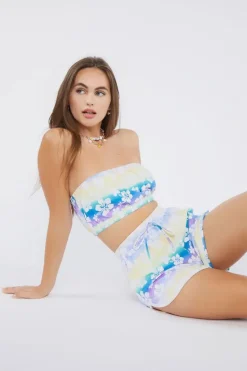 Floral Bandeau Crop Top & Shorts Set