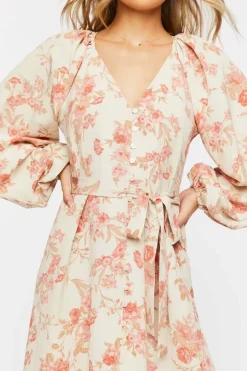 Floral Belted Maxi Dress