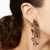 Floral Butterfly Drop Earrings