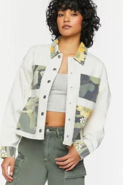 Floral Camo Colorblock Shacket