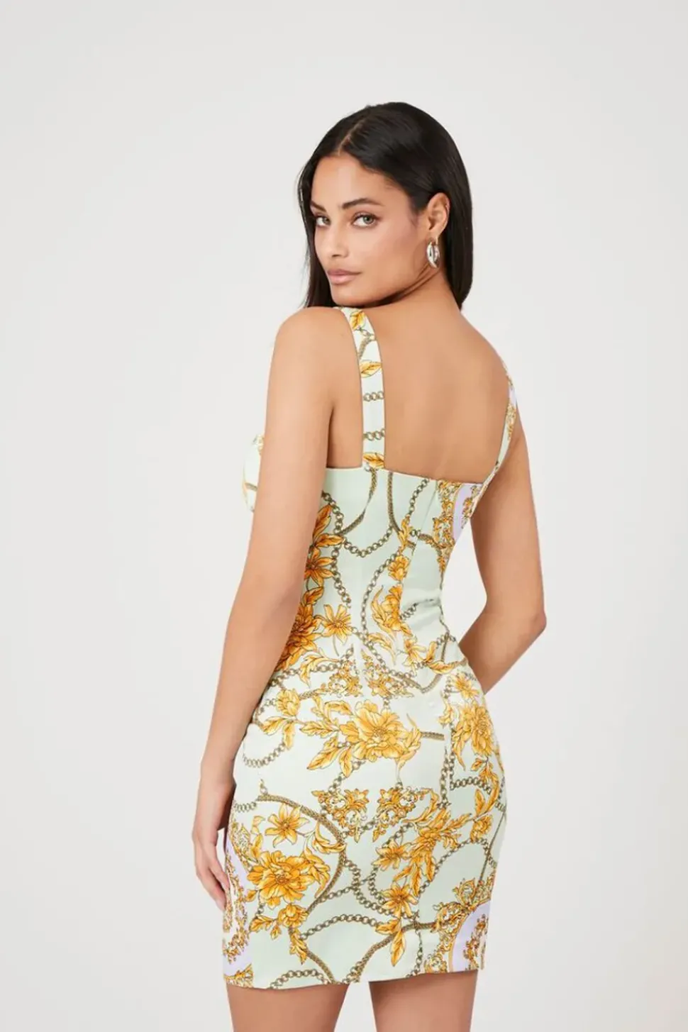 Floral Chain Print Mini Dress