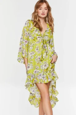 Floral Chiffon High-Low Dress