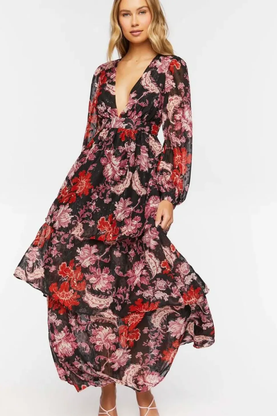 Floral Chiffon Maxi Dress