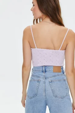 Floral Crochet Cropped Cami