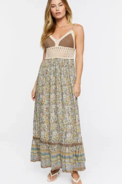Floral Crochet Maxi Dress