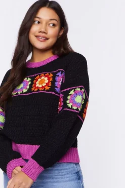 Floral Crochet Sweater