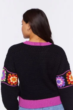Floral Crochet Sweater