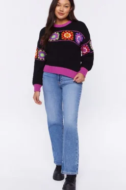 Floral Crochet Sweater