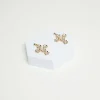Floral Cross Drop Earrings