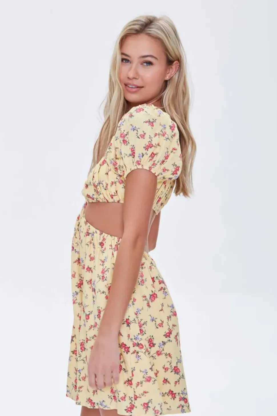 Floral Cutout Mini Dress