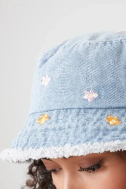 Floral Embroidered Bucket Hat