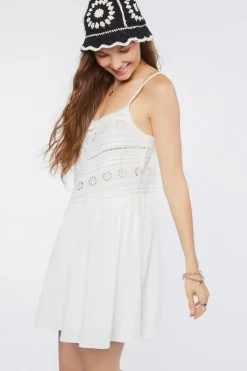 Floral Eyelet Cami Mini Dress