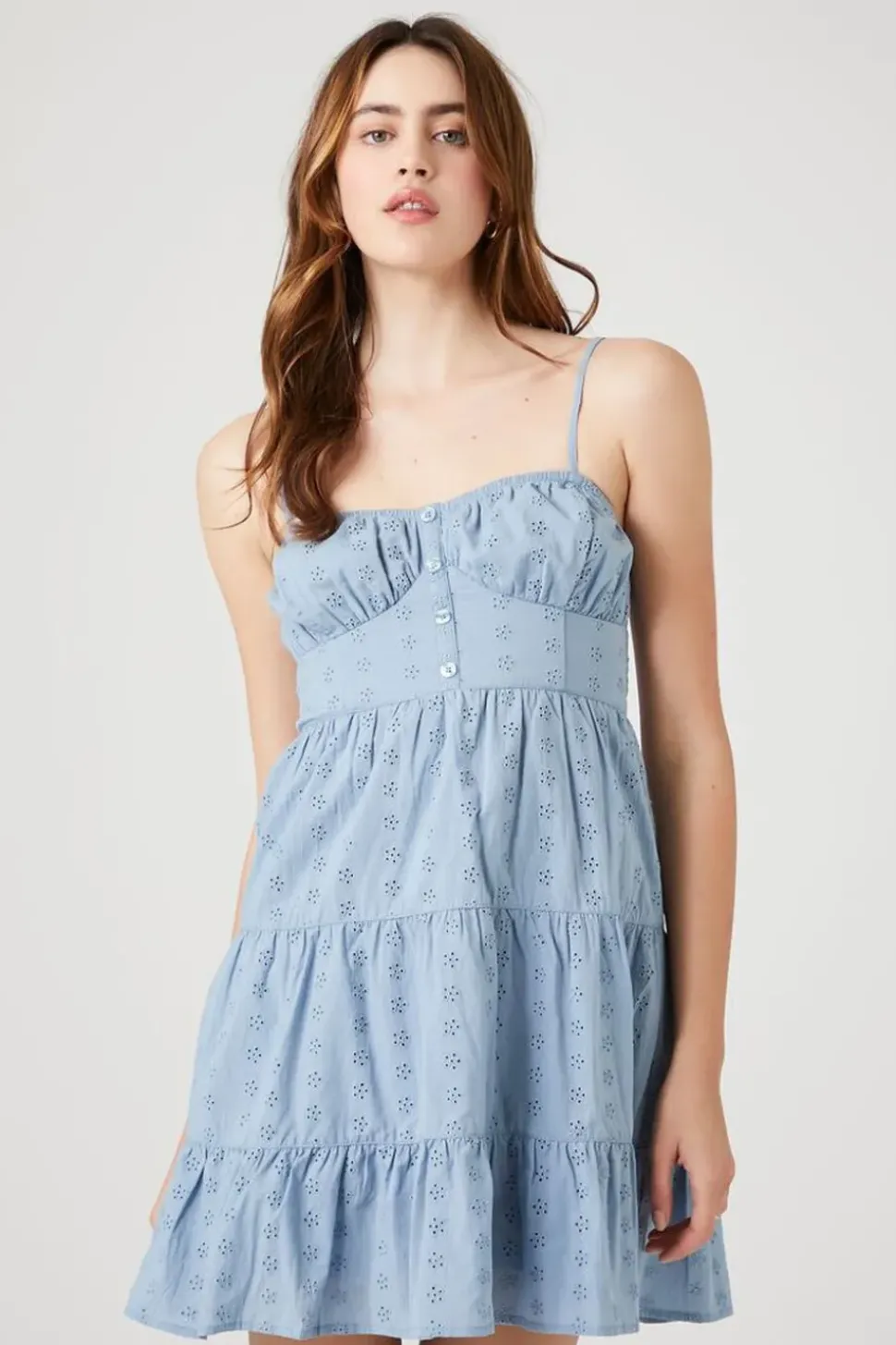 Floral Eyelet Cami Mini Dress