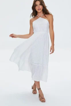 Floral Eyelet Midi Dress