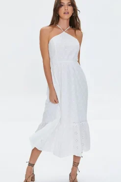Floral Eyelet Midi Dress