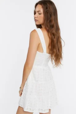 Floral Eyelet Mini Dress