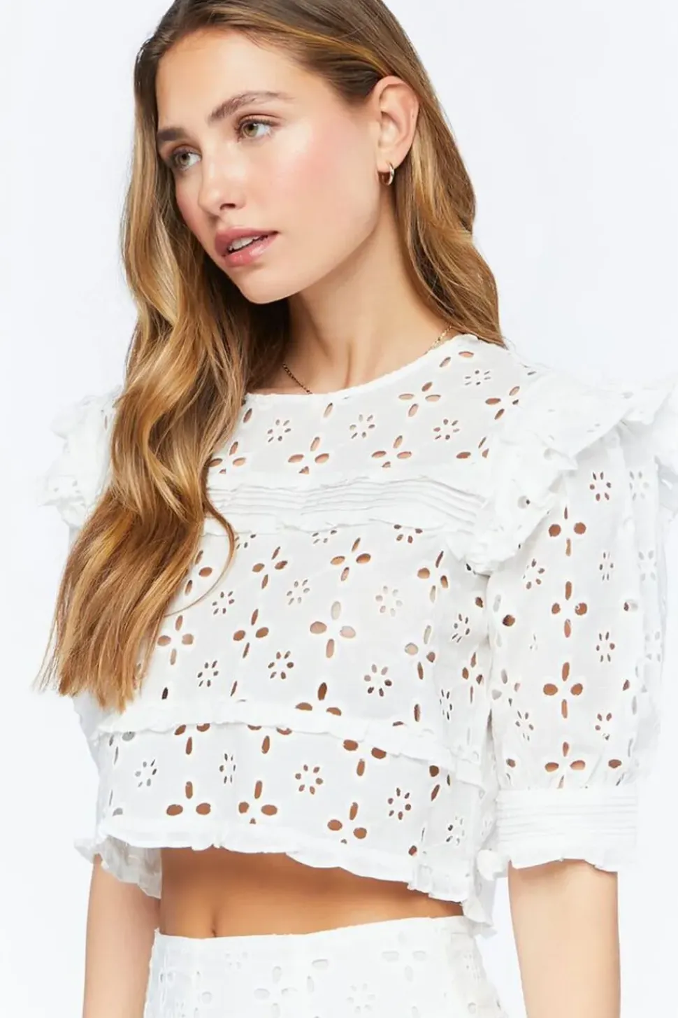 Floral Eyelet Top & Shorts Set