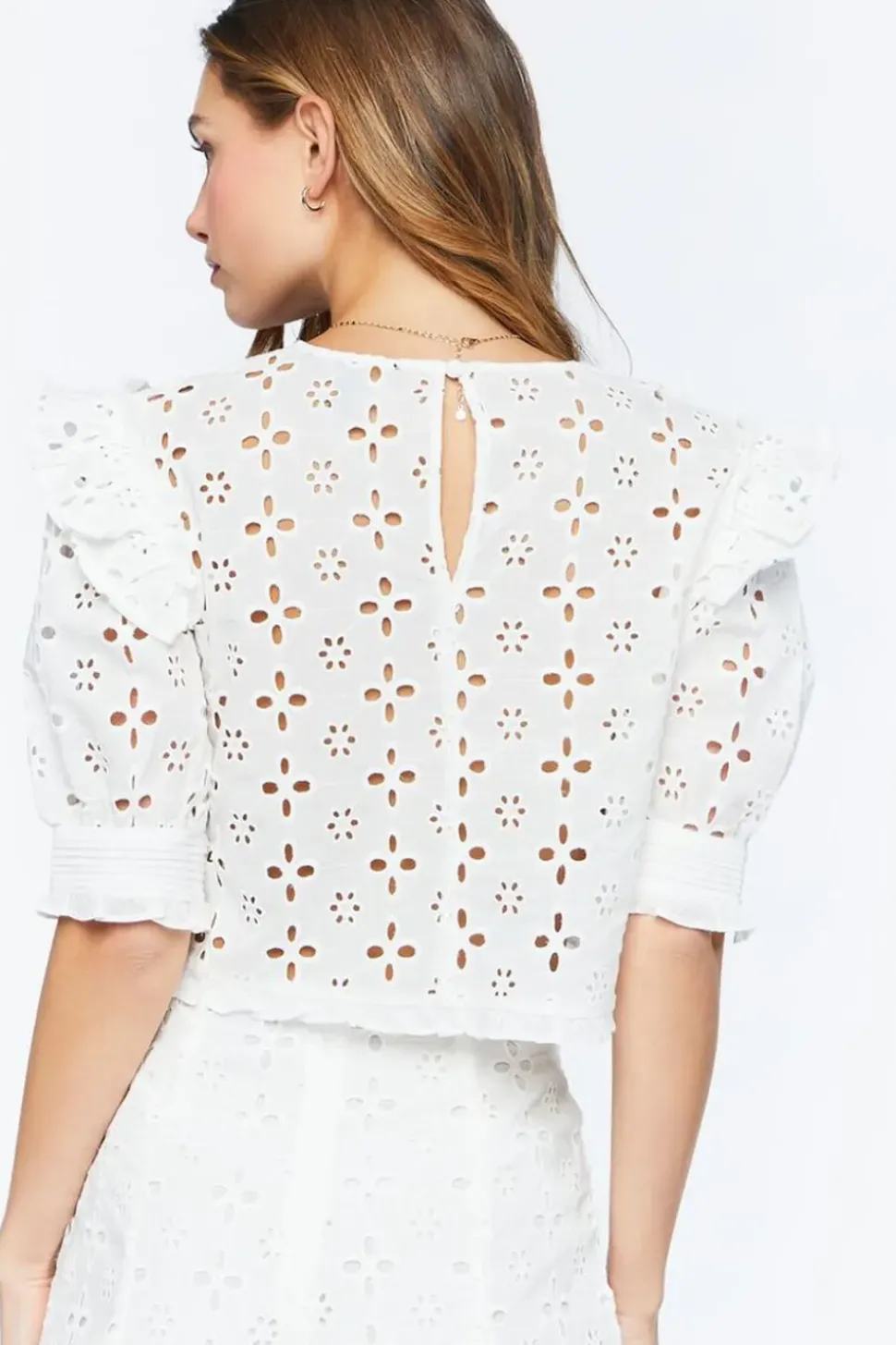 Floral Eyelet Top & Shorts Set